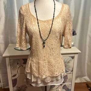 Deletta for Anthropologie Lace Top